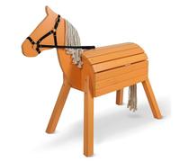Pink Papaya Cheval en Bois pour l'extérieur, Cheval d'équitation XXL pour Enfants, avec Crinière et Queue, pour le Jardin et l'Activité Physique