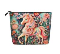 Pink Paper Cut Unicorn Trousse de toilette pour femme Trousse de toilette et cosmétique Unisexe Sac de rangement pour soins personnels