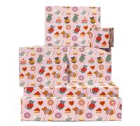 Pink Papier Cadeau - 6 Feuilles Pour Women Men Kids Rats In Jumpers Sweet Treats Drôle Anniversaire Thanks Donner Pâques Noël Vient With Tags By Central 23