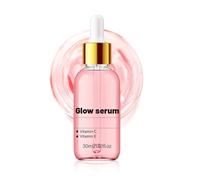 Pink Peptide Glow Sérum pour le visage, sérum de minimiseur de pores avec vitamine C&E, anti-âge anti-ride à l'essence avec de l'acide hyaluronique pour l'hydratation (30ml, 1pc)
