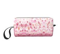 Pink Petals. Pochette cosmétique portable imprimée, étui de rangement de voyage, sac de rangement zippé pour un accès rapide