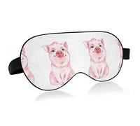 Pink Pig Piggy Piggie Piglet On White Eye Masks Cover Blocks Light Sleep Mask Shade Cover Blindfold Relaxing Eyeshade Cover avec Head Strap réglable pour hommes femmes enfants