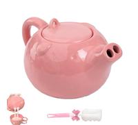 Pink Piglet Ceramic Teapot and Cup Set, Funny Ceramic Pig Teapots, Creative Water Comes Out of The Pig's Nose Kettle, Funny Pink Pig Teapots for Gifts & Home Use (Teapot)