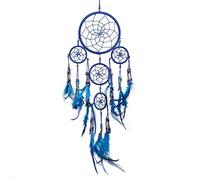 Pink Pineapple Petit Attrape Rêve Bleu Roi Marque Dreamcatcher Indien à Perles Argent & à Plumes Fait Main - Capteur de Rêves et Artisanal - 12 cm de Diamètre, 35 cm de Longueur