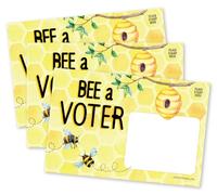 Pink Pixie Studio Lot de 100 cartes postales de vote Bee a Voter 10,2 x 15,2 cm Dos vierge pour message encourager le vote questions politiques Vote sans bavure Fabriqué aux États-Unis