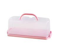 Pink Plâstic Bread Storage Box, Rectangular Cake Transport Container