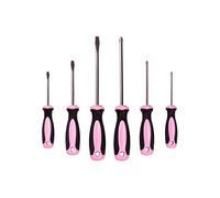 Pink Power Ensemble de tournevis magnétiques - 6 pièces cruciformes et à tête plate pour femme