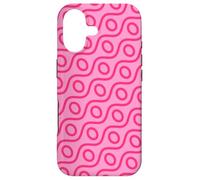 Pink Red Wavy Diagonal Lines Ovals Circles Pattern Coque pour iPhone 17