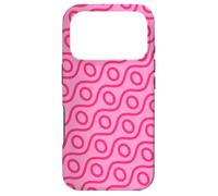 Pink Red Wavy Diagonal Lines Ovals Circles Pattern Coque pour iPhone 17 Pro