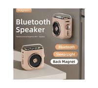 (Pink) Retro Mini Bluetooth Speaker with Magnetic Clip, Portable Wireless Speaker for Outdoor Desktop Use, Cute Cartoon Design
