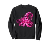 Pink Ribbon Witch Hat Halloween Breast Cancer Awareness Sweatshirt