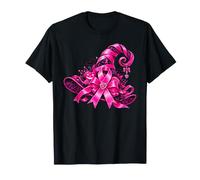Pink Ribbon Witch Hat Halloween Breast Cancer Awareness T-Shirt