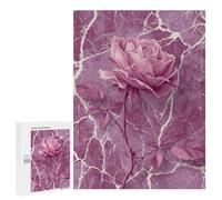 Pink Rose Marble Print Puzzle 1000 Pièces Educa Jouet en Bois Cadeau Unique Décoration Intérieure Jeu Éducatif Challenge Toy Adultes Et Enfants À Partir De 14 Ans 500 PCS
