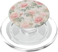 Pink Rose Vintage Floral Coquette Chic Cottagecore Girly PopSockets PopGrip pour MagSafe