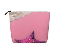 Pink Sand Beach Organiseur de toilette polyvalent - Faux chanvre - Trousse de maquillage réutilisable avec pochette à fermeture éclair, noir, One Size