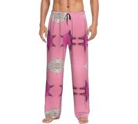 Pink Sand Beach Pantalon de pyjama léger pour homme, pantalon de jogging doux, cordon de serrage réglable et poches, vêtements de nuit toutes saisons, Noir , L