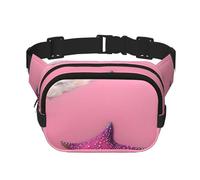 Pink Sand Beach Square Sac banane double couche avec sangle réglable pour activités de plein air, noir, taille unique, Noir , Taille unique