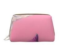 Pink Sand Beach Trousse de maquillage portable en cuir pour cosmétiques, articles de toilette et essentiels quotidiens, blanc, Taille unique