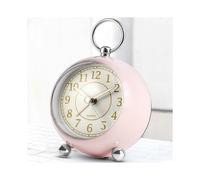 (Pink) Silent Alarm Clock Non Ticking Bedside Clocks Battery Operated Table Clocks for Bedroom Easy to Read Set Night Light Function