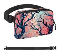 Pink Smoke Branches-1128 Sac banane de style unisexe : sacs banane tendance, sacs à bandoulière sport minces à la mode pour jogging, randonnée, randonneur, femme, homme, multicolore, 4 x 23 x 15 cm,