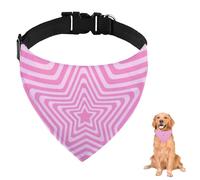 Pink Stars Y2k Bandana pour chien avec sangle réglable et anneau en D - Bandana triangulaire pour animaux de compagnie - Vêtements et accessoires pour chiens, chiots, chats - Lavable en machine