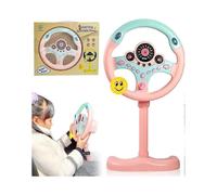 (Pink) Steering Wheel Driving Toy, Simulated Steering Wheel for Kids