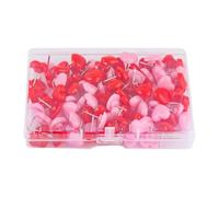Pink Thumb Tacks - 100 Pack Heart Shape Cork Board Fastener Pins