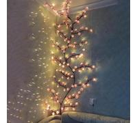 Pink Tree Lamp, Lighted Artificial Blossom Flower Bonsai, Remote Control Flower Lights, Remote Control Dimming and Timer Function Flower Lights for Desk, Windowsill, Shelf