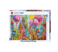 (HY30012) - Heye Puzzles - 1000 Pc - Pink Trees, Charming Village