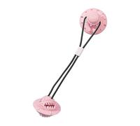 Pink Tug of War Jouet avec aspiration - Perte de nourriture Poulet pour jeu interactif, nettoyage des dents jouet à mâcher, entraînement avec une base d'aspiration résistante