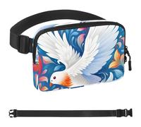 Pink Tulip Pigeon Unisexe Style Fanny Pack: Fashion Waist Packs, Crossbody Bags Sport Slim Fashion pour Jogging Randonnée Randonnée Femme Homme, Multicolore 08, 1.5x9.0x5.9in/4x23x15cm