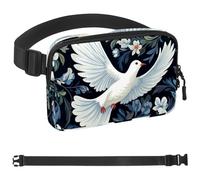 Pink Tulip Pigeon Unisexe Style Fanny Pack: Fashion Waist Packs, Crossbody Bags Sport Slim Fashion pour Jogging Randonnée Randonnée Femme Homme, Multicolore 10., 1.5x9.0x5.9in/4x23x15cm
