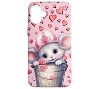 Pink Valentines Accessories for Women Girls Cute Mouse Coque pour iPhone 16 Plus