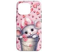 Pink Valentines Accessories for Women Girls Cute Mouse Coque pour iPhone 16 Pro