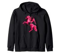 Pink Vampire Cowboy Riding Pony Weird Nude Surreal Humour Sweat à Capuche