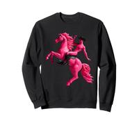 Pink Vampire Cowboy Riding Pony Weird Nude Surreal Humour Sweatshirt