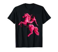 Pink Vampire Cowboy Riding Pony Weird Nude Surreal Humour T-Shirt