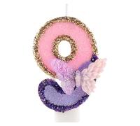 Pink Violet Bougie Numéro d'Anniversaire 9 ans,3D Violet Papillon Bougies Anniversaire,Décorations de Anniversaires pour pour Filles Gâteaux La fête