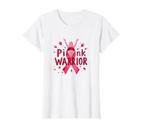 Pink Warrior : Sensibilisation au Cancer du Sein et autonomisation des Femmes T-Shirt, Femme, Blanc, S