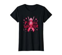 Pink Warrior : Sensibilisation au Cancer du Sein et autonomisation des Femmes T-Shirt, Femme, Noir, M