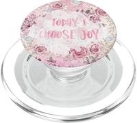 Pink Watercolor Roses Flower Today I Choose Joy PopSockets PopGrip pour MagSafe