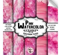Pink Watercolor Scrapbook Paper: Double Sided Sheets | for Card Making, Scrapbooking, Journaling, and Various DIY Craft Projects | 8.5" x 8.5" (21.59 x 21.59 cm)