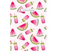 Pink Watermelon ~ A4 Sketchbook: Large Unlined Notebook for Drawing, Doodling and Sketching | Aesthetic Design for Artists, Women and Teens | 100 Plain Blank Pages
