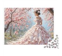 Pink Wedding Gown 100% Recycled Cardboard Cherry Blossom Bride 1000Pc Jigsaw Puzzles for Adults & Kids Fun Present 70x50cm/1000pcs