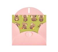 Pink WHJSHOP Carte de vœux avec imprimé koalas drôles - Papier nacré double face haut de gamme effet perle avec boucle d'amour et enveloppe en papier nacré