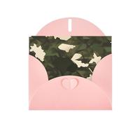Pink WHJSHOP Carte de vœux Motif camouflage Armée - Papier nacré double face avec boucle d'amour et enveloppe en papier nacré