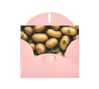 Pink WHJSHOP Carte de vœux Motif pommes de terre du jardin - Papier nacré double face haut de gamme Effet perle Love Buckle Enveloppe en papier nacré