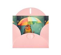 Pink YYHWHJDE Bird Under the Rainbow Umbrella Prints Carte de vœux 15,2 x 10,2 cm - Design tendance et unique pour diverses occasions