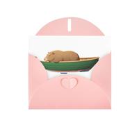 Pink YYHWHJDE Capybara Sleeping on a Boat Prints Carte de vœux 15,2 x 10,2 cm - Design tendance et unique pour diverses occasions
