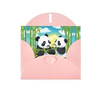 Pink YYHWHJDE Carte de vœux avec deux pandas heureux 15,2 x 10,2 cm Design tendance et unique pour diverses occasions